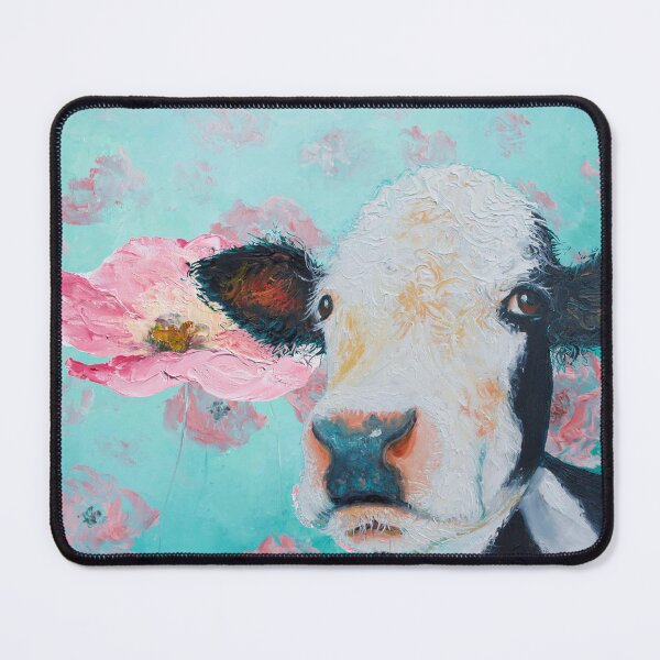 Item preview, Cow in a field of pink poppies designed and sold by MatsonArtDesign.