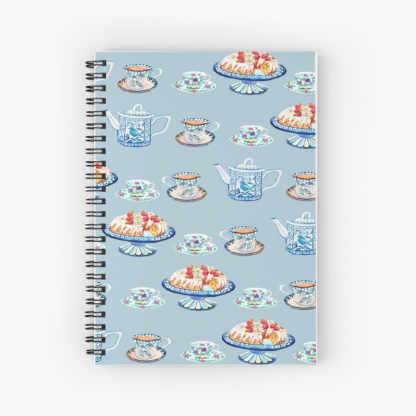 Jane Austen Tea and cake lovers in blue Spiral Notebook