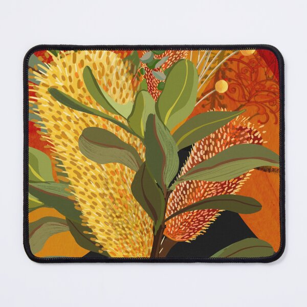 Item preview, Australian Banksia, florals, botanical, red, orange, designed and sold by chrissyink.