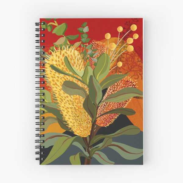 Item preview, Australian Banksia, florals, botanical, red, orange,  designed and sold by chrissyink.