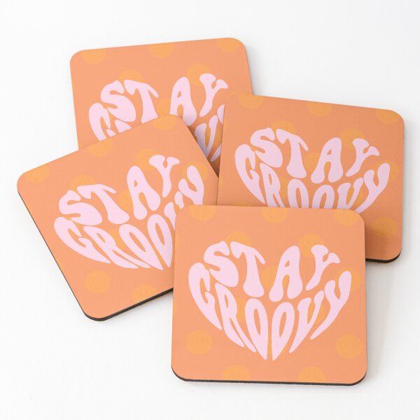 Item preview, Stay Groovy/ Fun / Aesthetic/ Blood Orange and Baby Pink Print designed and sold by sunbeamstudios.