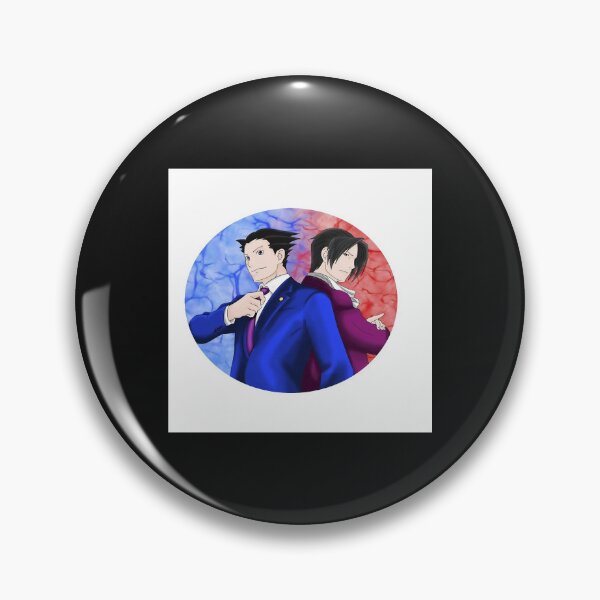 Item preview, Phoenix Wright and Miles Edgeworth Pin designed and sold by Lemed36tea.