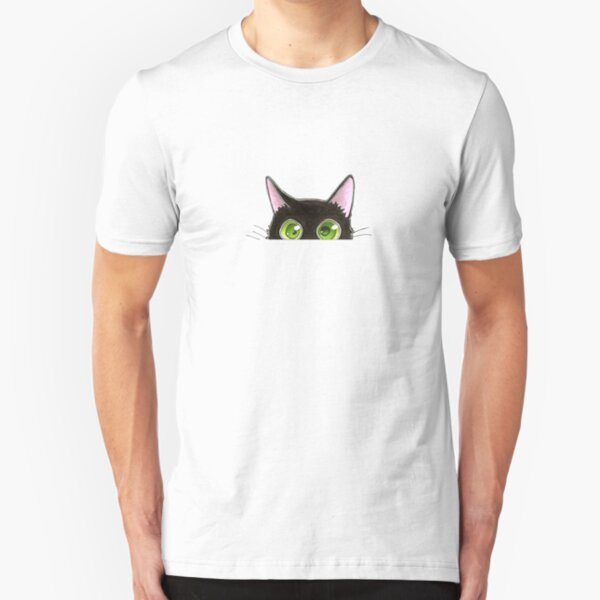 chat noir T-shirt ajusté