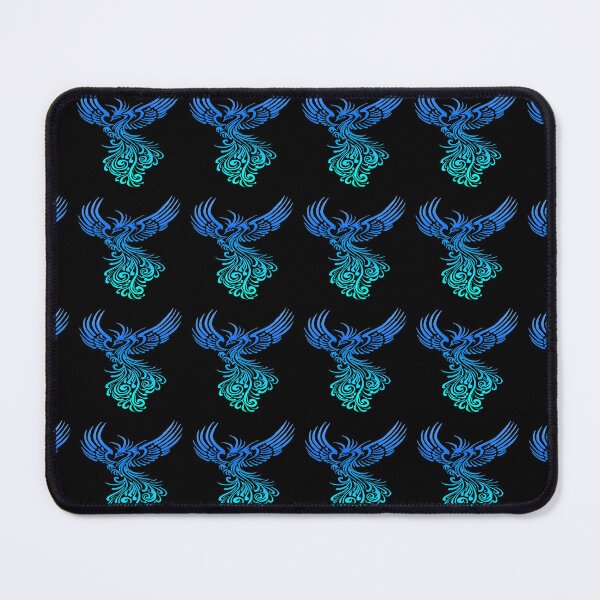 Item preview, Repeat Pattern Rising From The Ashes Phoenix Blue Aqua Ombre designed and sold by taiche.