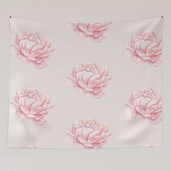 Item preview, Pink watercolour peony illustration - pale pink / white background designed and sold by Corinne Alexa Jackson.