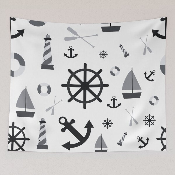 Item preview, Nautical Dreams - Monochrome designed and sold by TotallyRetroArt.
