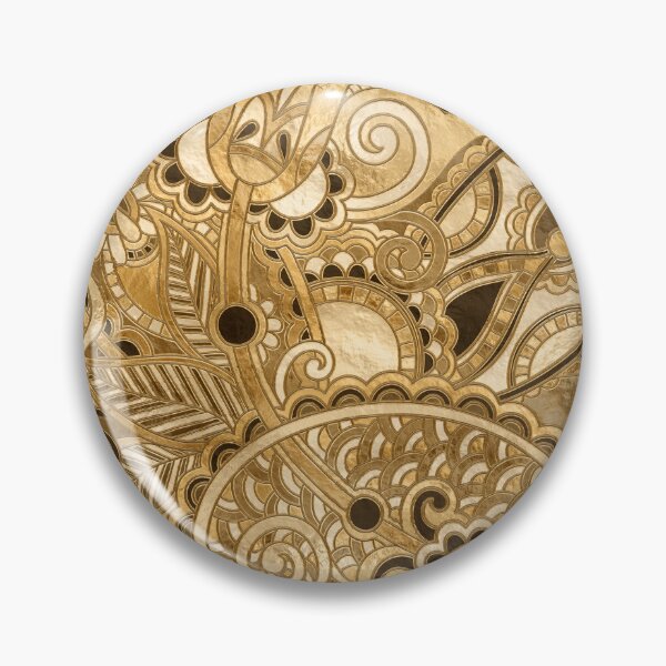 Item preview, Paisley Floral Ornament - All Gold designed and sold by k9printart.