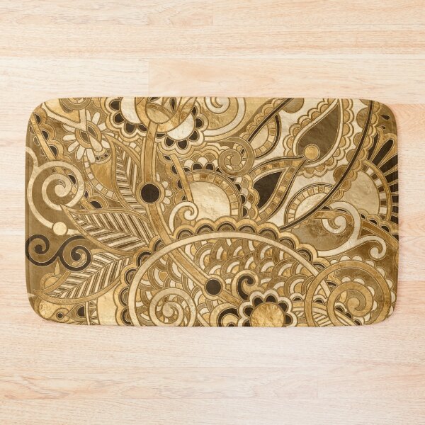 Item preview, Paisley Floral Ornament - All Gold designed and sold by k9printart.