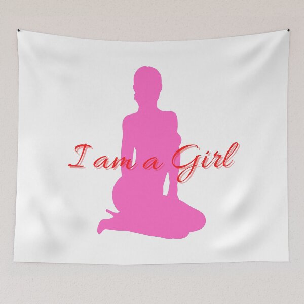Item preview, I am a Girl Sissy Fem Silhouette pink and red designed and sold by SISSY4SISSIES.