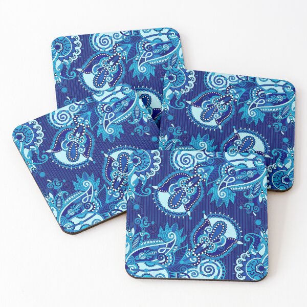Item preview, Paisley Floral  Ornament - Shades of blue designed and sold by k9printart.