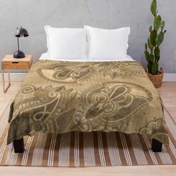 Item preview, Paisley Floral Ornament - Pastel Gold designed and sold by k9printart.