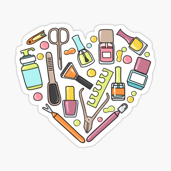 Item preview, Pattern of manicure and pedicure doodle equipment. Nail art designed and sold by epine.