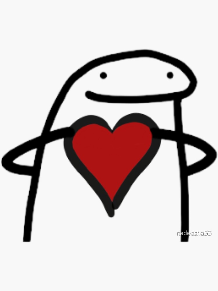 Loving Stickman With Hearts Sticker Meme Sticker Funny 