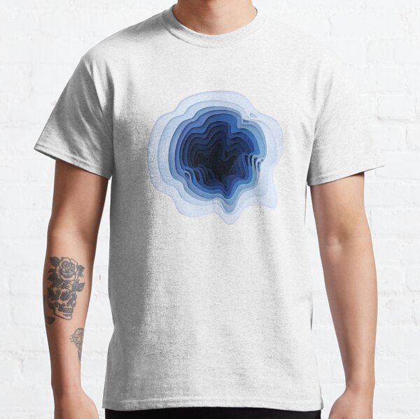 Abstract blue layered deepen Classic T-Shirt