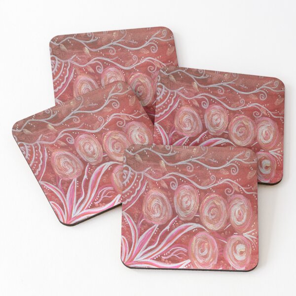 Item preview, Coral Rose Doodle Painting designed and sold by bipolarvirgoart.