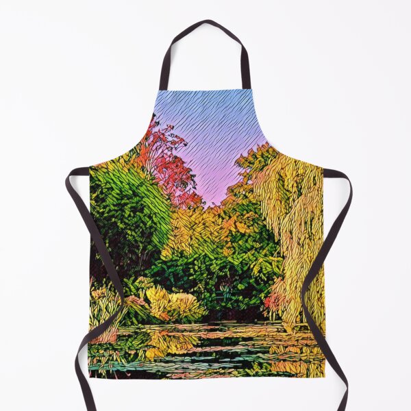 Item preview, Autumnal Garden and Lake - Trees in Fall Colors designed and sold by madtoyman.