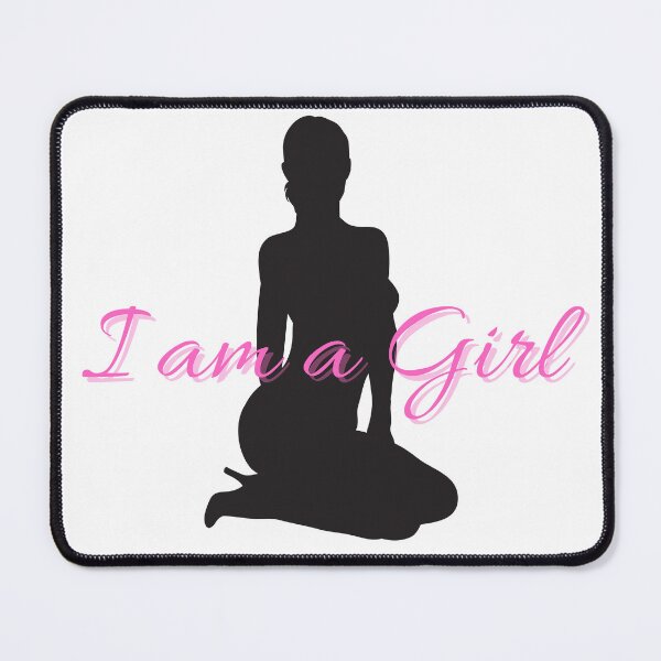 Item preview, I am a Girl Sissy Fem Silhouette pink and dark grey designed and sold by SISSY4SISSIES.