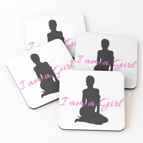 Item preview, I am a Girl Sissy Fem Silhouette pink and dark grey designed and sold by SISSY4SISSIES.