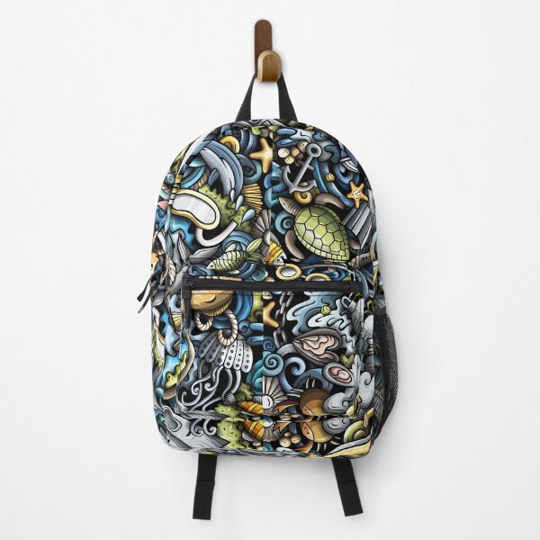 Item preview, Happy Diving Cartoon Doodle - Colourful underwater Scuba Diving Lovers designed and sold by The Patootoos.