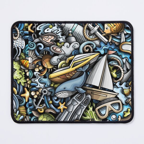 Item preview, Happy Diving Cartoon Doodle - Colourful underwater Scuba Diving Lovers designed and sold by The Patootoos.