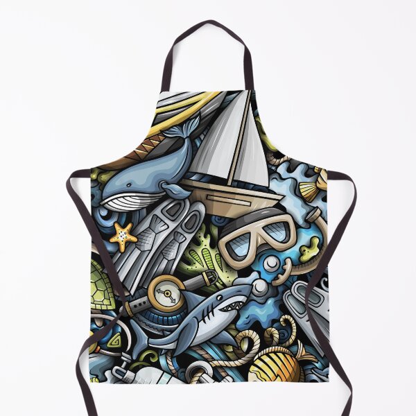 Item preview, Happy Diving Cartoon Doodle - Colourful underwater Scuba Diving Lovers designed and sold by The Patootoos.
