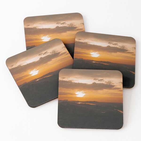 Item preview, Golden hour aerial view of the sky, sunset sun, and clouds. designed and sold by ellinnur.