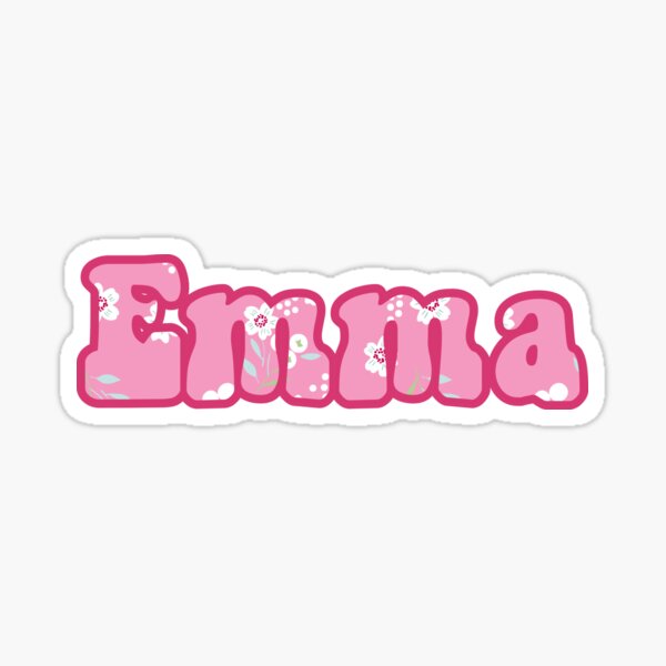 Emma regalos y diseños personalizados para niñas Emma regalo personalizado  nombre flores floral rosa tiro almohada, 16x16, multicolor