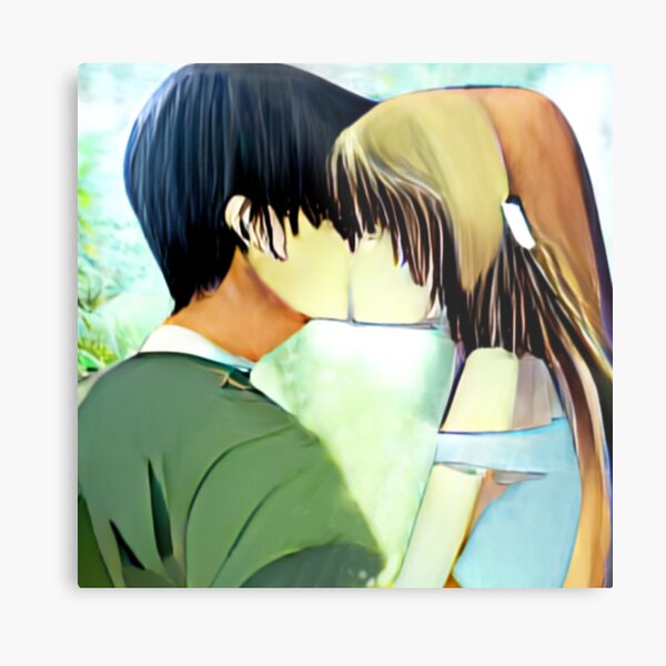 Cute anime couple kiss Art Board Print for Sale by SADDESTONE