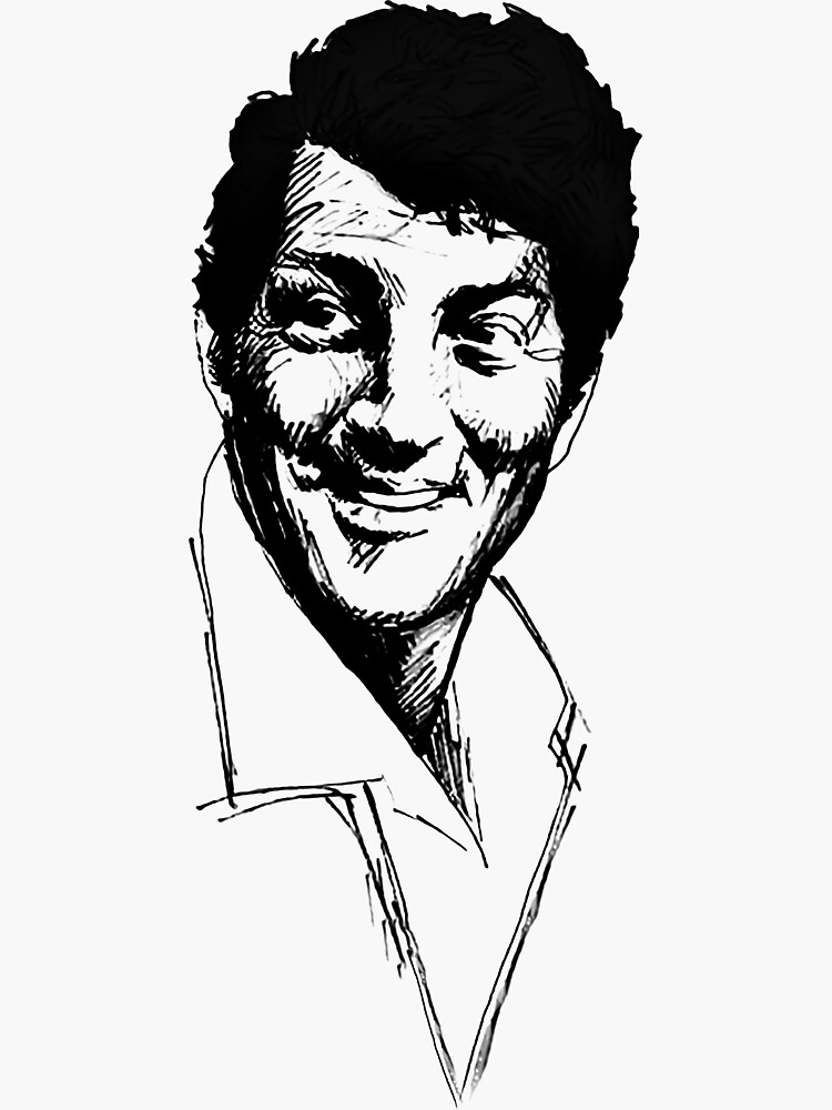 Dean Martin Illustration Sticker For Sale By Factoryofskulls Redbubble