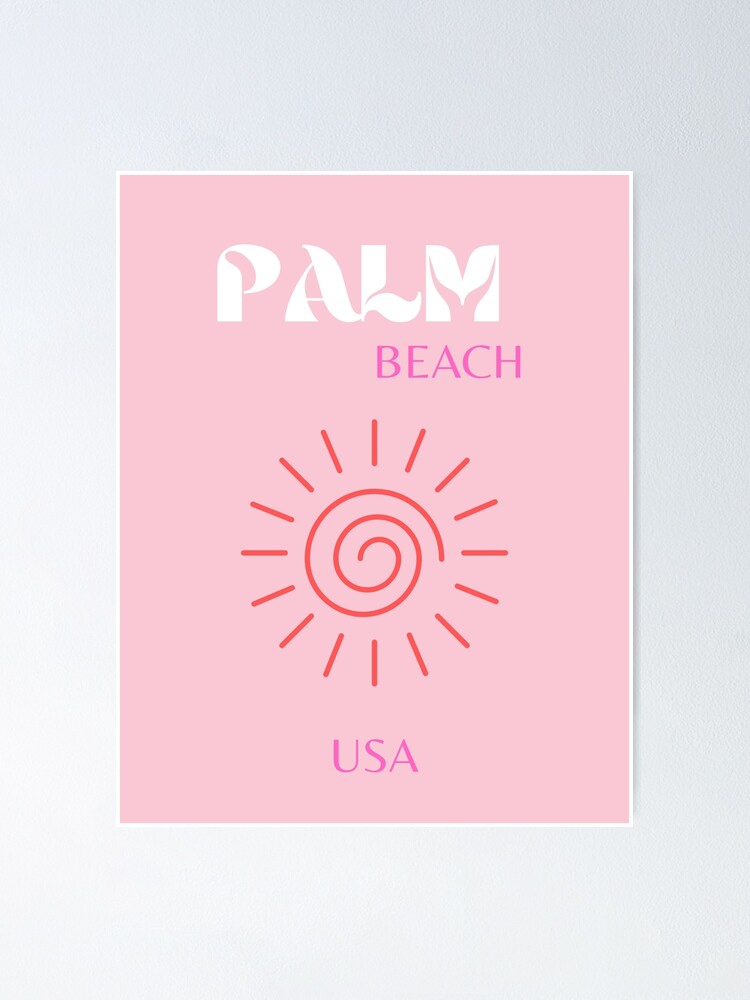 Palm Beach, Preppy, Pink Water Bottle