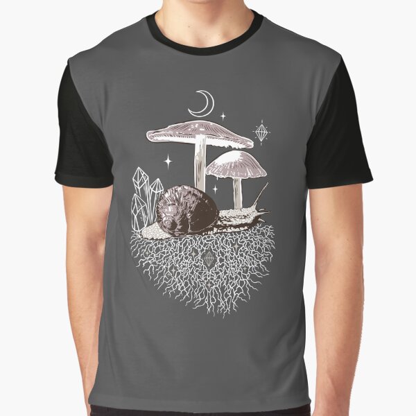 Schnecke Pilze Weinbergschnecke Myzel Grafik T-Shirt