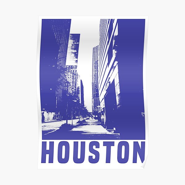 "Houston Skyline" Poster for Sale by denvector Redbubble