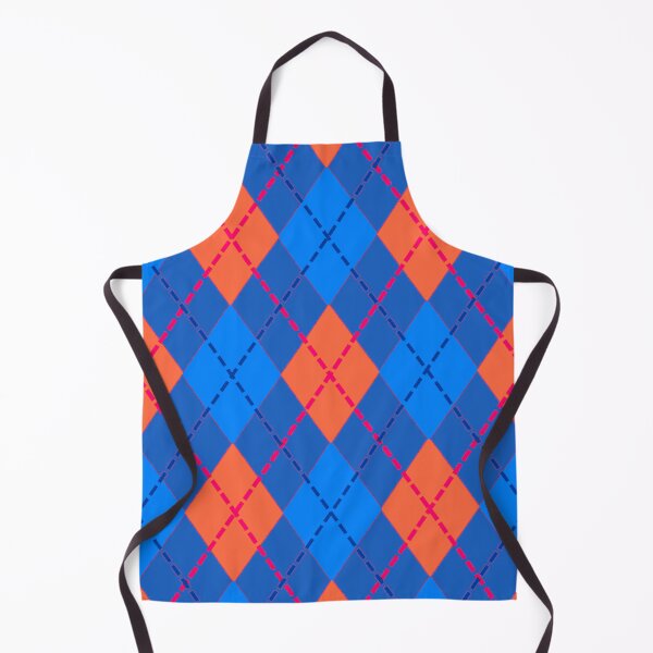 Item preview, Argyle Pattern - Denim Blue, Orange, Blue designed and sold by TotallyRetroArt.