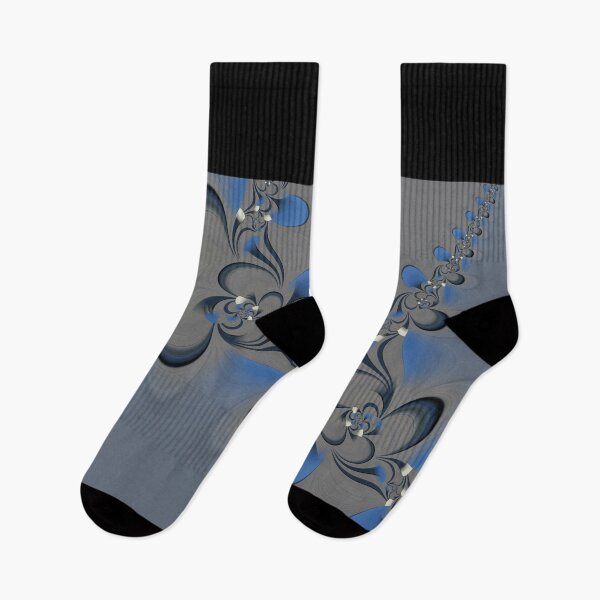 Item preview, complex design 3D fractal structure in black blue and white on a grey background designed and sold by mister-john.