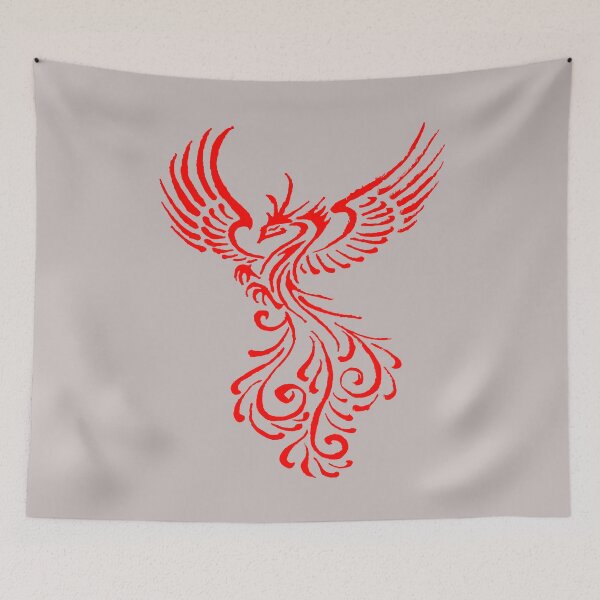 Item preview, Fictional Phoenix Creature In Flight Artistic Illustration Red designed and sold by taiche.