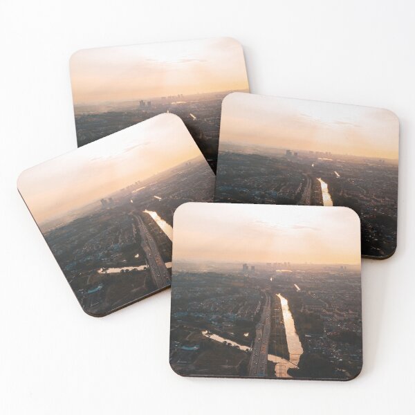 Item preview, Golden sunlight aerial view of the town by the river. designed and sold by ellinnur.
