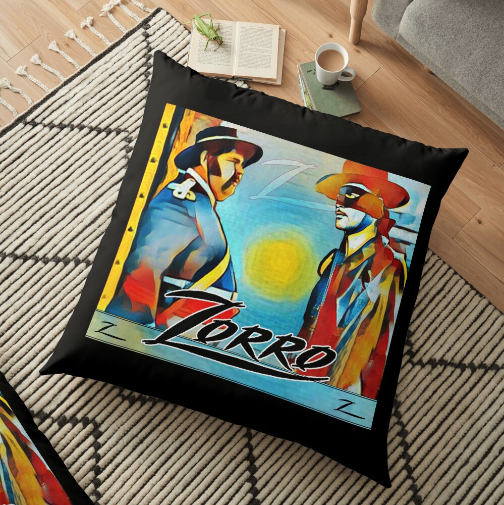 Zorro and Sergeant Garcia Floor Pillow
