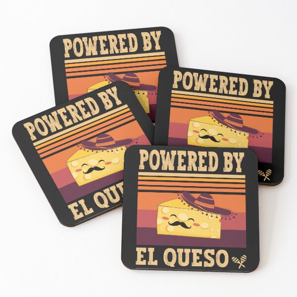 Item preview, Powered By El Queso Cute Funny Cheesy - Black designed and sold by PearlMoonGrapes.