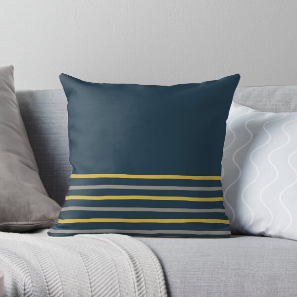 Yellow and navy hot sale blue throw pillows