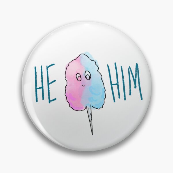 Item preview, Cotton Candy Pronoun Pin He Him designed and sold by kylepeterart.