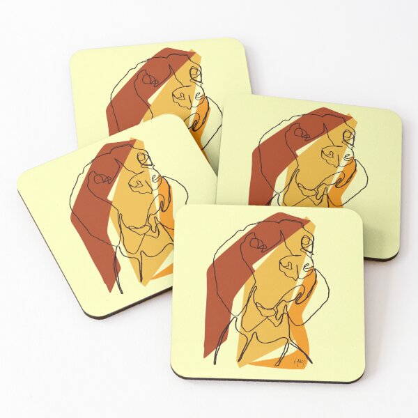Item preview, Weimaraner Minimalism Mono Line Yellow Red Brown  designed and sold by MaleyLikeMaybe.