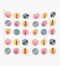 Cosmetics Set. Icons Set. Cosmetology. Fashion and Beauty. Perfume, Polish, Pomade. Female Beauty. Vector illustration. Flat Style Wall Tapestry