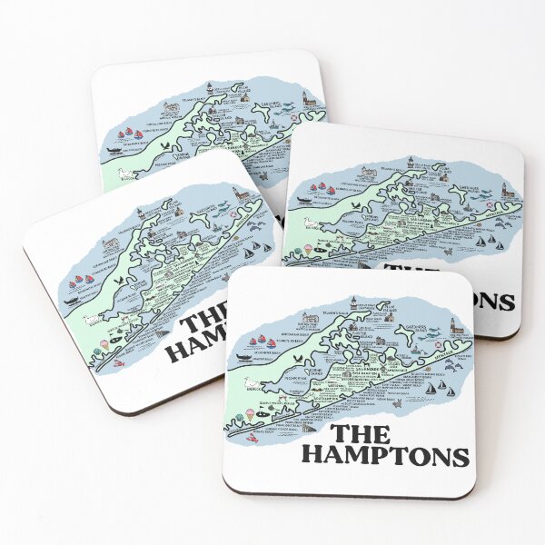 Item preview, The Hamptons Map Art designed and sold by fiberandgloss.