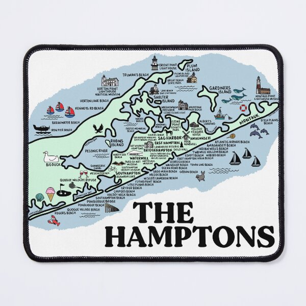 Item preview, The Hamptons Map Art designed and sold by fiberandgloss.