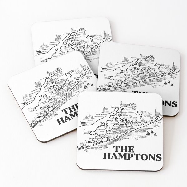 Item preview, The Hamptons Map Art designed and sold by fiberandgloss.