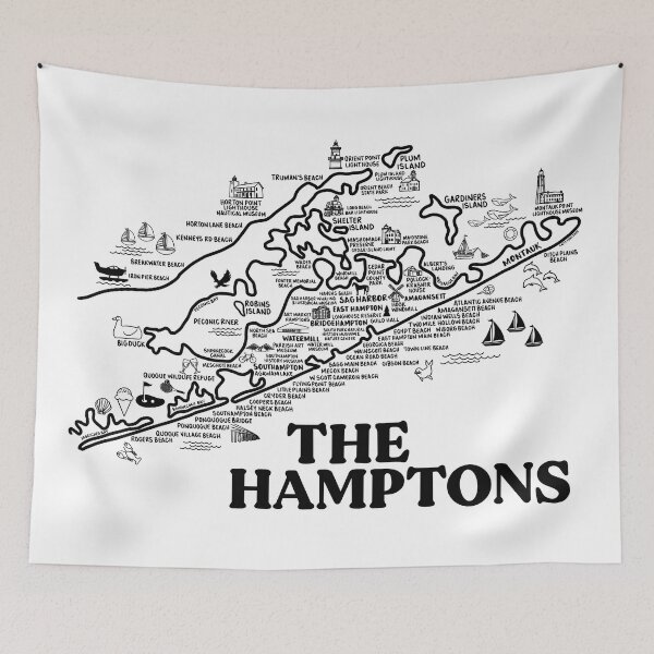 Item preview, The Hamptons Map Art designed and sold by fiberandgloss.