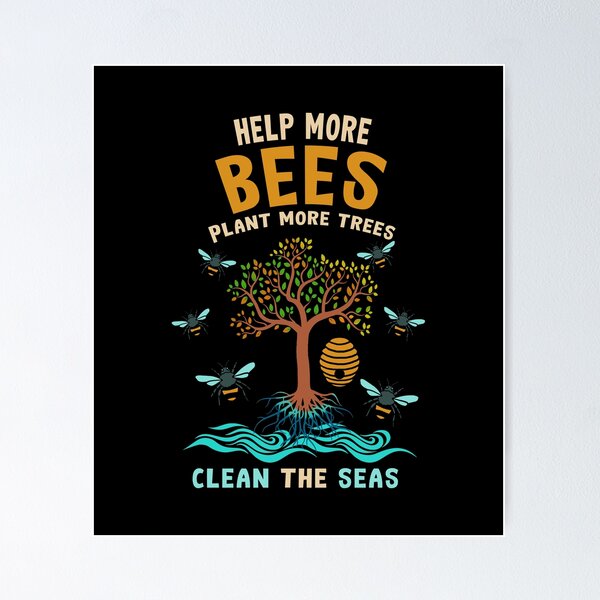 Item preview, Help More Bees Plant More Trees Earth Day Climate Change designed and sold by haselshirt.