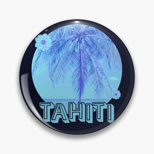 Item preview, Tahiti Palm Tree, Ocean and Flowers- French Polynesia designed and sold by madtoyman.