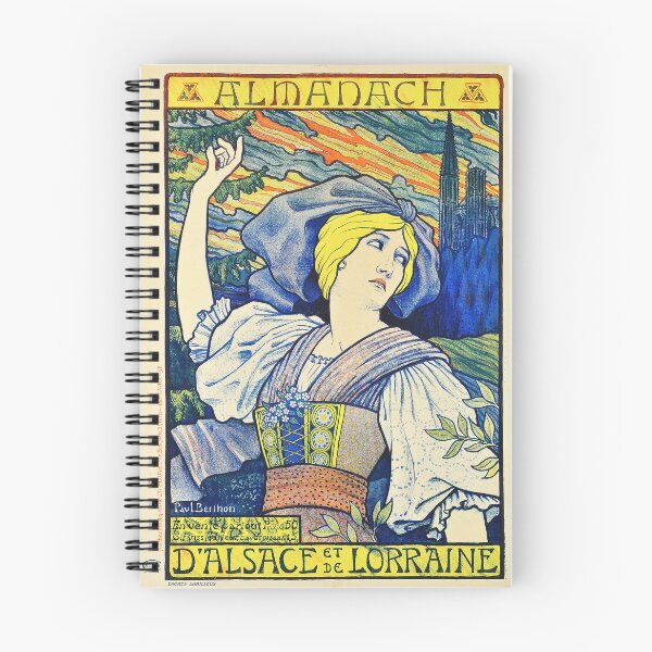 Item preview, ALMANACH D' Alsace et de Lorraine 1896 Paul Berthon French Vintage Poster designed and sold by retroposters.