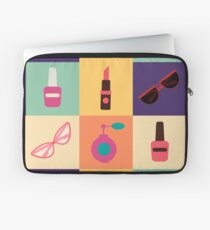 Cosmetics Set. Icons Set. Cosmetology. Fashion and Beauty. Perfume, Polish, Pomade. Female Beauty. Vector illustration. Flat Style Laptop Sleeve